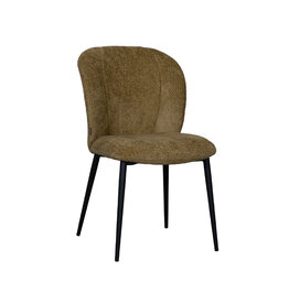 Damn LABEL51 Eetkamerstoel Vino - Mustard - Elite - Zwart Metalen Frame