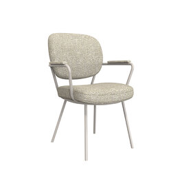 Damn LABEL51 Eetkamerstoel Lausanne - Naturel - Royal Boucle - Taupe Metalen Frame