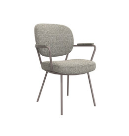 Damn LABEL51 Eetkamerstoel Lausanne - Mushroom - Royal Boucle - Brons Metalen Frame