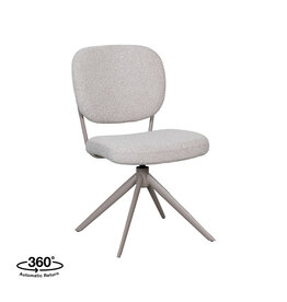 Damn LABEL51 Eetkamerstoel Geneva - Naturel - Royal Boucle - Taupe Metalen Frame