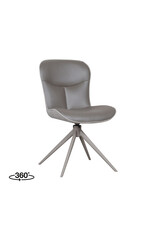 Damn LABEL51 Eetkamerstoel Thorben - Forest - Microvezel - Taupe Metalen Frame