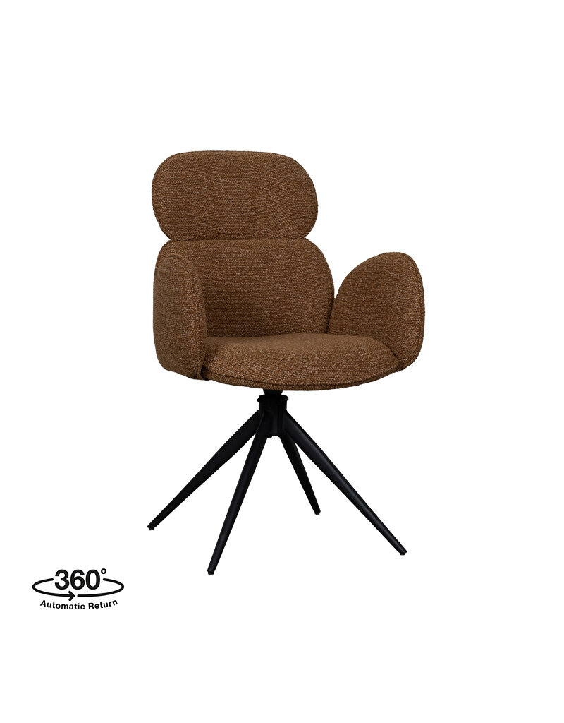 Damn LABEL51 Eetkamerstoel Vidar - Coral - Royal Boucle - Zwart Metalen Frame