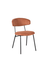 Damn LABEL51 Eetkamerstoel Zack - Rust - Ribcord - Zwart Metalen Frame
