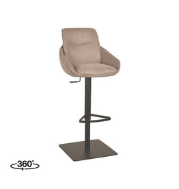 Damn LABEL51 Barkruk Beauty - Taupe - Micro Suede - Gaslift