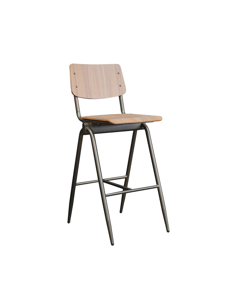 LABEL51 Barkruk Solid - Bruin - Hout - Zithoogte 75