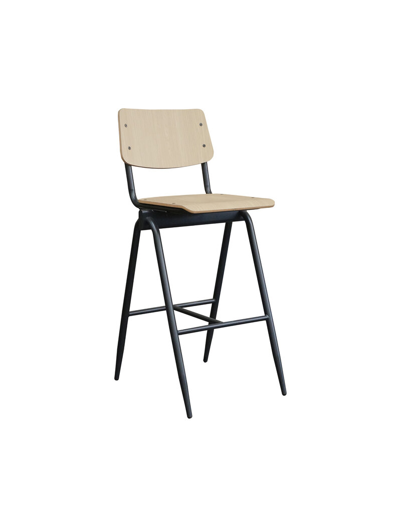 LABEL51 Barkruk Solid - Naturel - Hout - Zithoogte 75