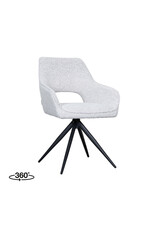LABEL51 Eetkamerstoel Finley - Wit - Boucle