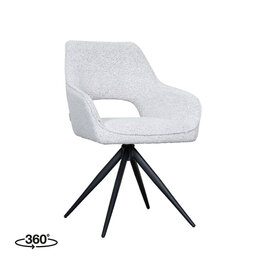 LABEL51 Eetkamerstoel Finley - Wit - Boucle
