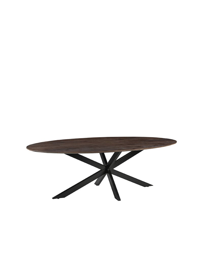 LABEL51 Eetkamertafel James - Espresso - Mangohout - 210 cm - Ovaal