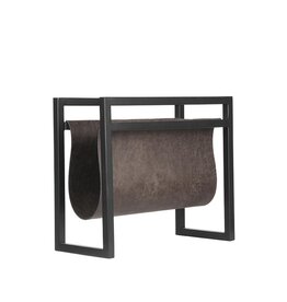 LABEL51 LABEL51 Magazinehouder - Antraciet - Leder