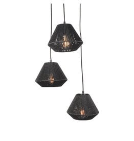 LABEL51 LABEL51 Hanglamp Ibiza - Zwart - Jute - 3-Lichts