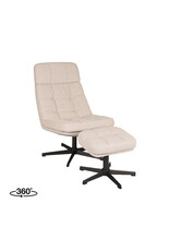 LABEL51 LABEL51 Fauteuil Alvar - Naturel - Boucle - Incl. Hocker