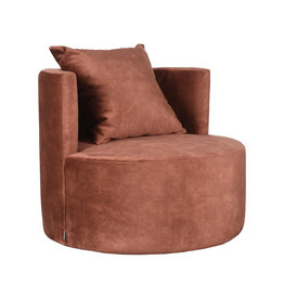 LABEL51 LABEL51 Fauteuil Evy - Rust - Velours - 90 cm