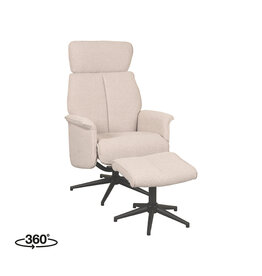 LABEL51 LABEL51 Fauteuil Verdal - Naturel - Boucle - Incl. Hocker