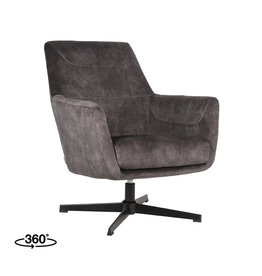 LABEL51 LABEL51 Fauteuil Toby - Antraciet - Velours