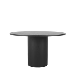 LABEL51 LABEL51 Eetkamertafel Oliva - Zwart - Eiken - 130 cm - Rond