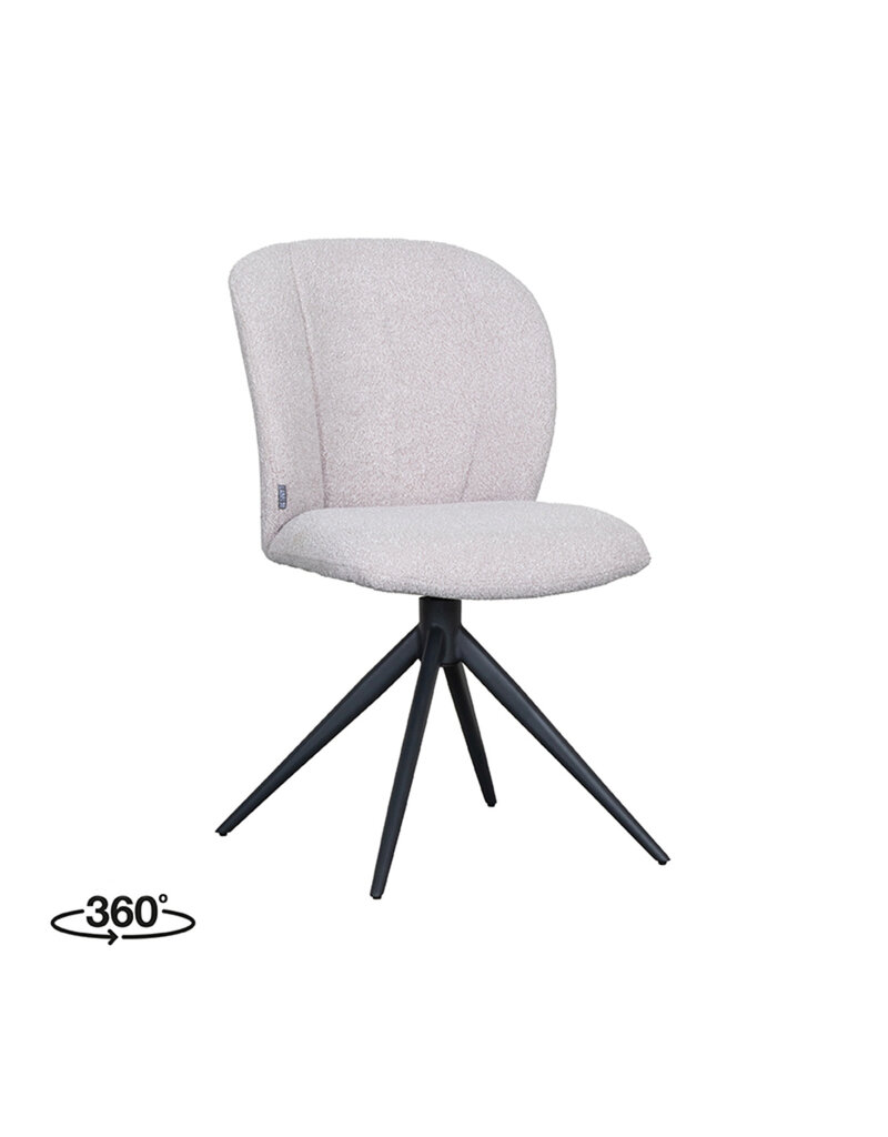 LABEL51 LABEL51 Eetkamerstoel Kimo - Naturel - Boucle - Zwart Onderstel