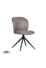 LABEL51 LABEL51 Eetkamerstoel Kimo - Taupe - Micro Suede - Zwart Onderstel