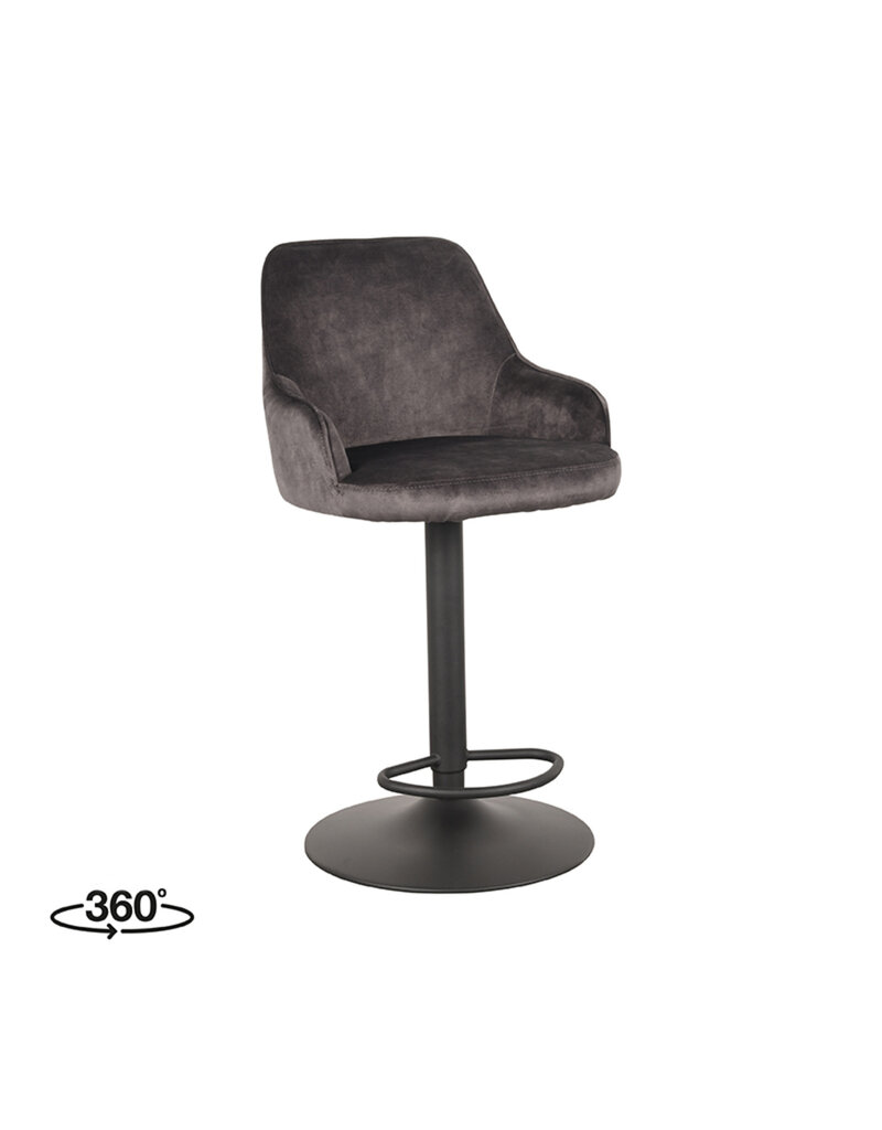 LABEL51 LABEL51 Barkruk Fender - Antraciet - Velours