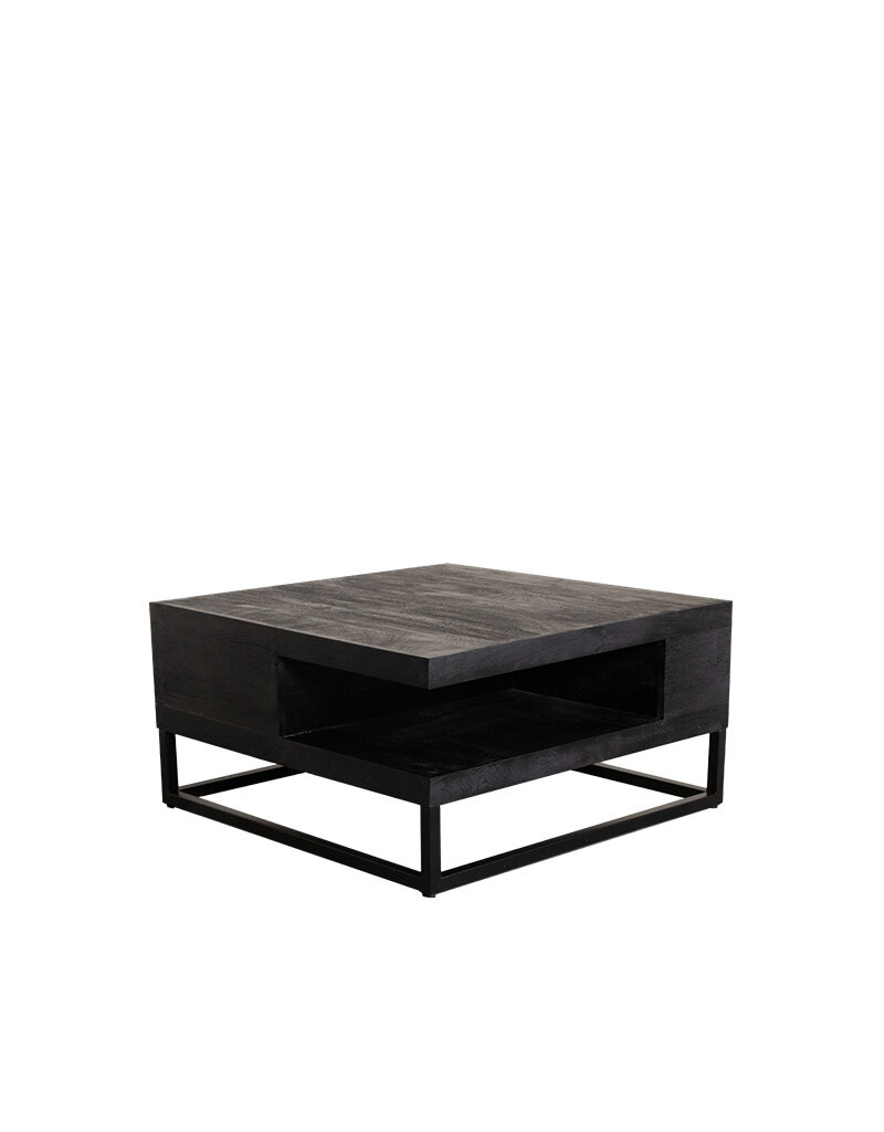 Damn LABEL51 Salontafel Cube - Zwart - Mangohout - 80 cm
