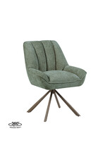 Damn LABEL51 Eetkamerstoel Reims - Hunter - Chenille - Brons Metalen Frame