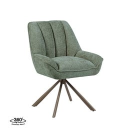 Damn LABEL51 Eetkamerstoel Reims - Hunter - Chenille - Brons Metalen Frame