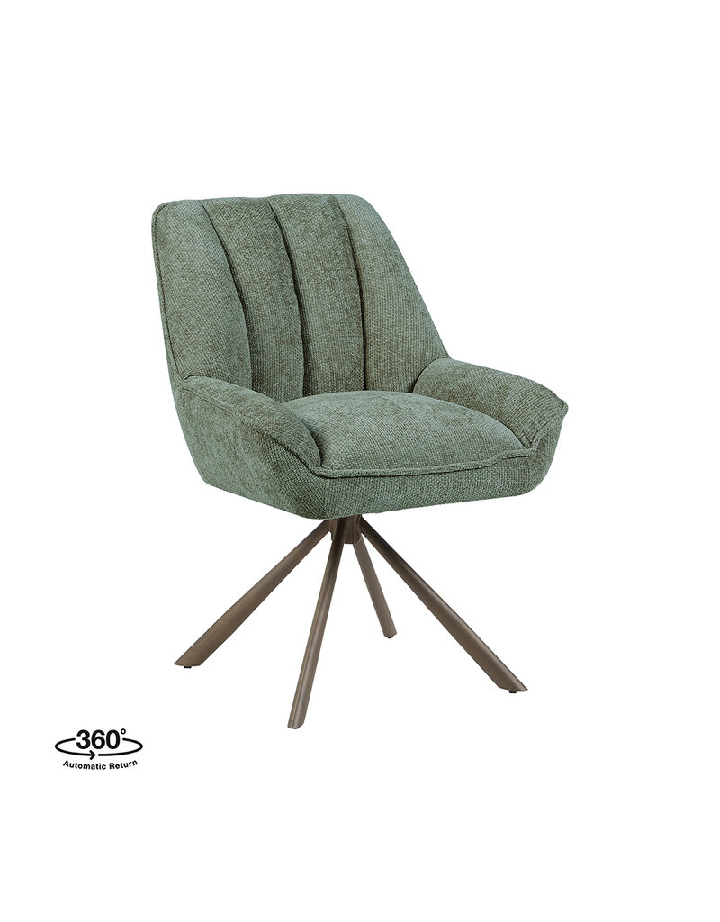 Damn LABEL51 Eetkamerstoel Reims - Hunter - Chenille - Brons Metalen Frame