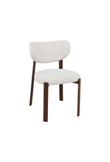 Damn LABEL51 Eetkamerstoel Mika - Naturel - Geweven - Walnoot Houtlook Metaal