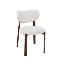 Damn LABEL51 Eetkamerstoel Mika - Naturel - Geweven - Walnoot Houtlook Metaal
