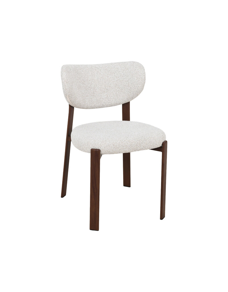 Damn LABEL51 Eetkamerstoel Mika - Naturel - Geweven - Walnoot Houtlook Metaal