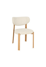 Damn LABEL51 Eetkamerstoel Mika - Naturel - Geweven - Naturel Houtlook Metaal