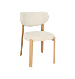 Damn LABEL51 Eetkamerstoel Mika - Naturel - Geweven - Naturel Houtlook Metaal