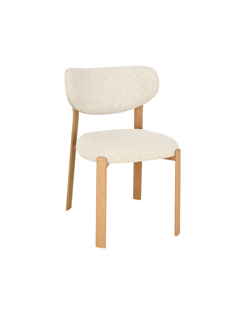 Damn LABEL51 Eetkamerstoel Mika - Naturel - Geweven - Naturel Houtlook Metaal