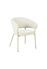 Damn LABEL51 Eetkamerstoel Takumi - Naturel - Geweven - Beige Metale Frame