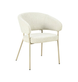 Damn LABEL51 Eetkamerstoel Takumi - Naturel - Geweven - Beige Metale Frame