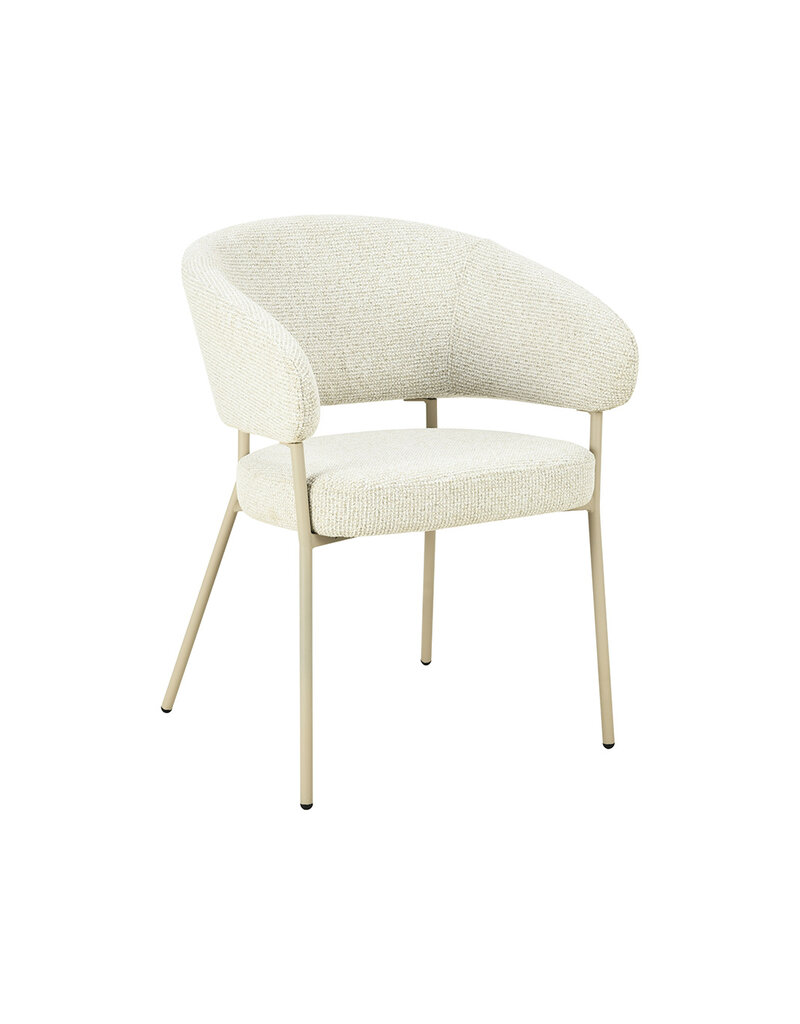 Damn LABEL51 Eetkamerstoel Takumi - Naturel - Geweven - Beige Metale Frame