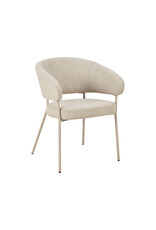 Damn LABEL51 Eetkamerstoel Takumi - Beige - Geweven - Beige Metale Frame