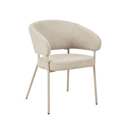 Damn LABEL51 Eetkamerstoel Takumi - Beige - Geweven - Beige Metale Frame