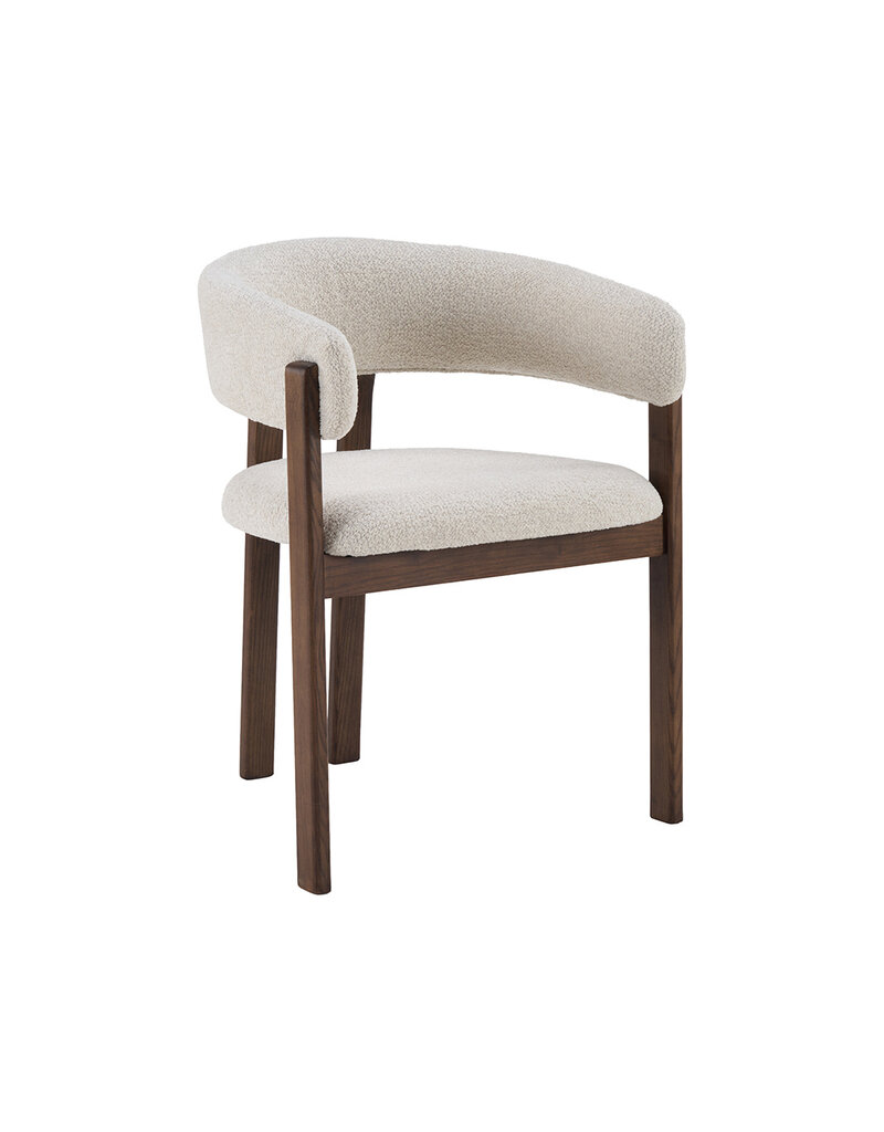 Damn LABEL51 Eetkamerstoel Osaka - Naturel - Geweven - Walnoot Houten Frame