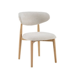Damn LABEL51 Eetkamerstoel Kyoto - Naturel - Geweven - Naturel Houten Frame