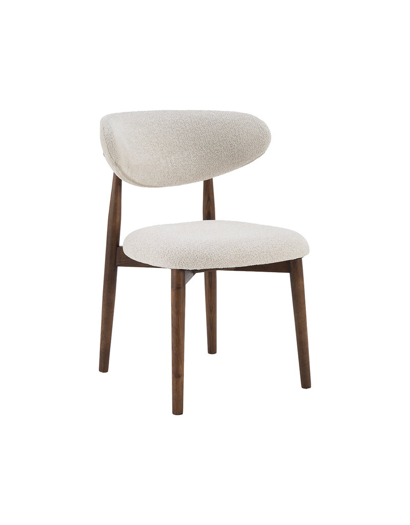 Damn LABEL51 Eetkamerstoel Kyoto - Naturel - Geweven - Walnoot Houten Frame