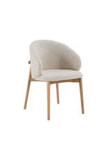 Damn LABEL51 Eetkamerstoel Nagano - Naturel - Geweven - Naturel Houten Frame