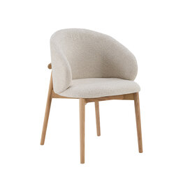 Damn LABEL51 Eetkamerstoel Nagano - Naturel - Geweven - Naturel Houten Frame