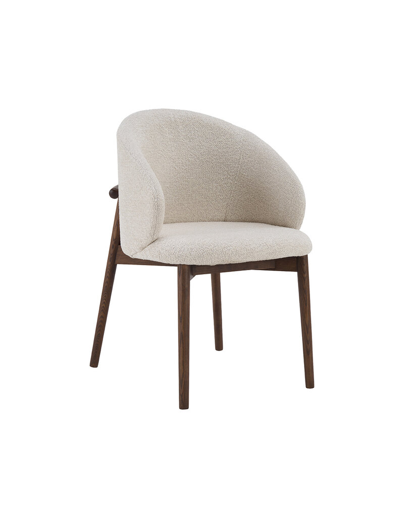 Damn LABEL51 Eetkamerstoel Nagano - Naturel - Geweven - Walnoot Houten Frame