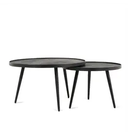 Damn Salontafel Rond Zwart Set van 2