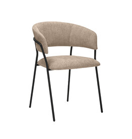 Damn LABEL51 Eetkamerstoel Luuk - Clay - Chenille - Zwart Metalen Frame