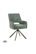 Damn LABEL51 Eetkamerstoel Bergerac - Hunter - Chenille - Brons Metalen Frame