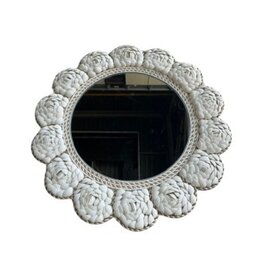 Damn Mirror wh flower D50cm