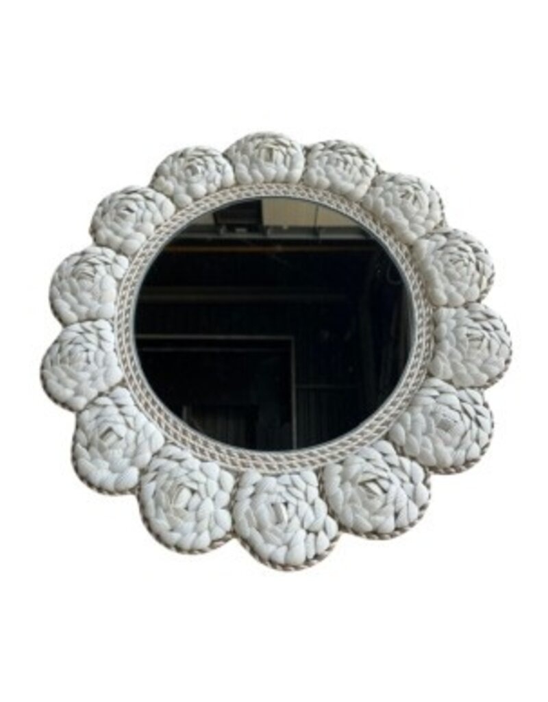 Damn Mirror wh flower D50cm