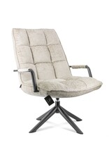 Damn Draaifauteuil Hidde met arm in bouclé sand**